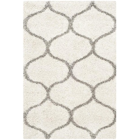Safavieh Hudson Shag Power Loomed Rectangle Rug- Ivory - Grey- 4 x 6 ft. SGH280A-4